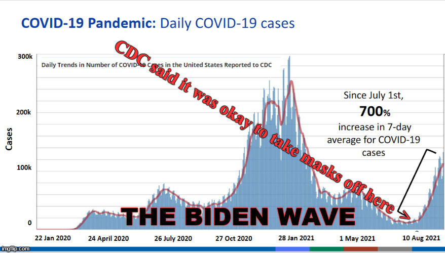 This is a huge fail | CDC said it was okay to take masks off here  >; THE BIDEN WAVE | image tagged in science | made w/ Imgflip meme maker