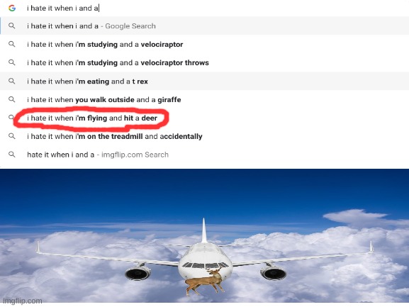 I hate it when im flying and hit a deer | image tagged in funny,meme,google search,airplane,deer | made w/ Imgflip meme maker