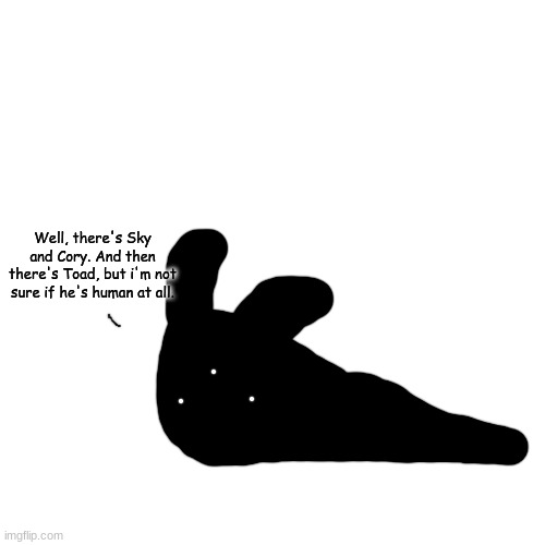 Blank Transparent Square Meme | Well, there's Sky and Cory. And then there's Toad, but i'm not sure if he's human at all. | image tagged in memes,blank transparent square | made w/ Imgflip meme maker