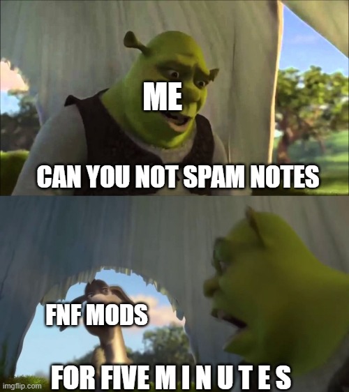 Pls stop its annoying | ME; CAN YOU NOT SPAM NOTES; FNF MODS; FOR FIVE M I N U T E S | image tagged in can you not x for five minutes | made w/ Imgflip meme maker