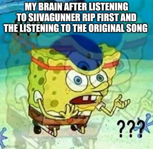 MY BRAIN AFTER LISTENING TO SIIVAGUNNER RIP FIRST AND THE LISTENING TO THE ORIGINAL SONG | made w/ Imgflip meme maker