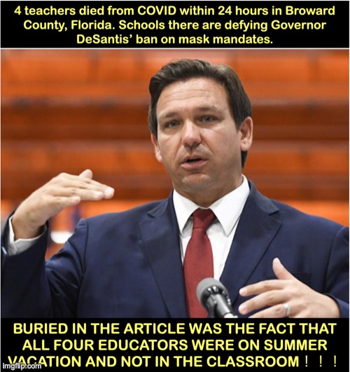 Educators die in Florida | image tagged in covid-19 | made w/ Imgflip meme maker