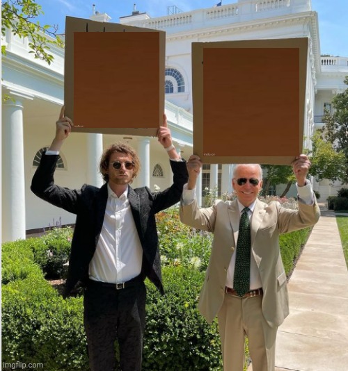 Biden holding sign Blank Meme Template