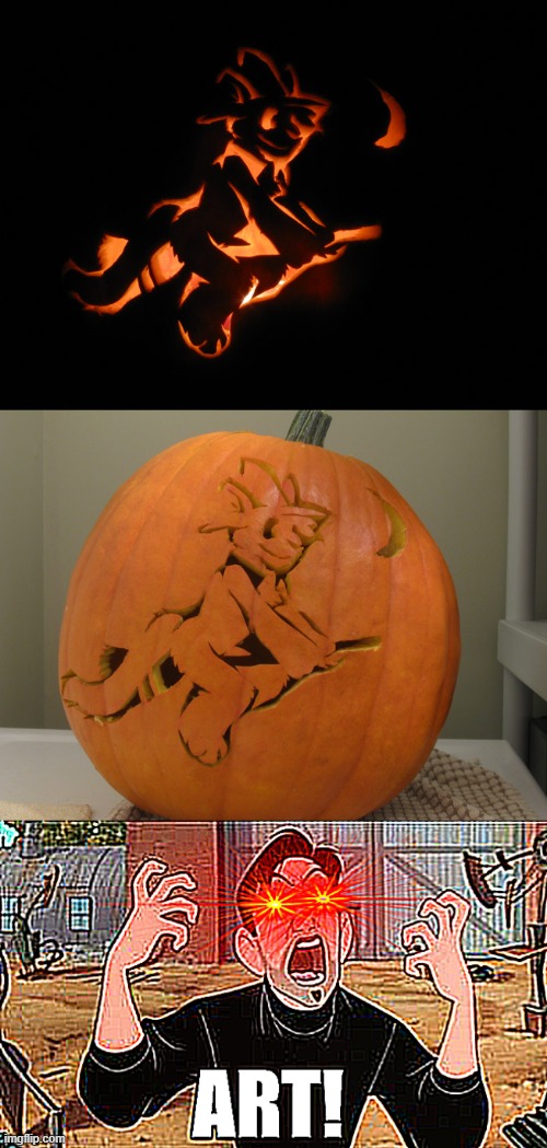 Now THAT is how you carve a pumpkin! (By rickgriffin) | image tagged in furry,pumpkin,carving,memes,bruh,art | made w/ Imgflip meme maker