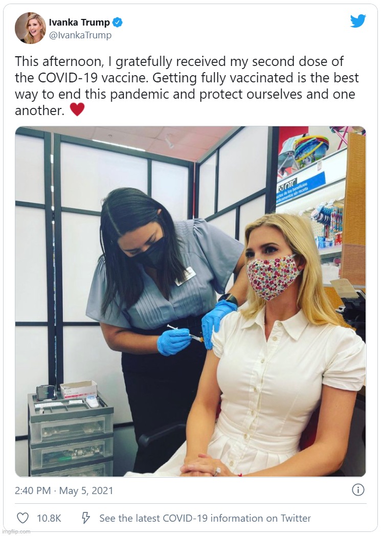 image tagged in ivanka trump vaccinated 2nd dose | made w/ Imgflip meme maker