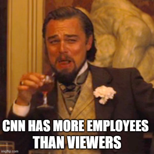 Laughing Leo | CNN HAS MORE EMPLOYEES; THAN VIEWERS | image tagged in memes,laughing leo | made w/ Imgflip meme maker