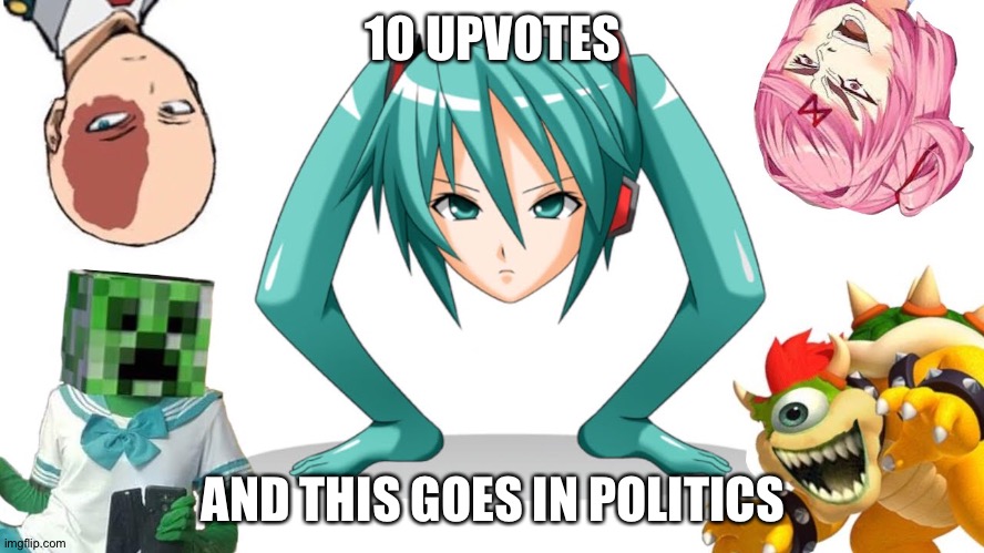 10 UPVOTES; AND THIS GOES IN POLITICS | made w/ Imgflip meme maker