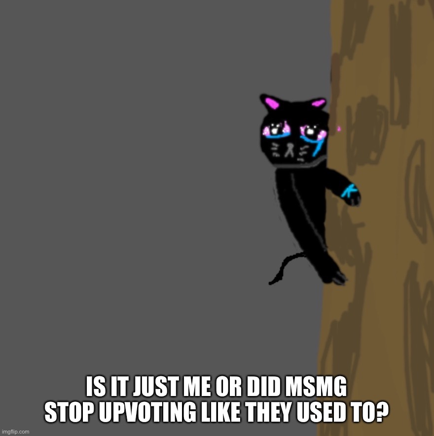 wtf? | IS IT JUST ME OR DID MSMG STOP UPVOTING LIKE THEY USED TO? | image tagged in night shade crying | made w/ Imgflip meme maker