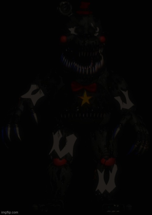 Nightmare Left. once again, mostly FNAF but some part UT | image tagged in fnaf,five nights at freddys,nightmare,left,undertale | made w/ Imgflip meme maker