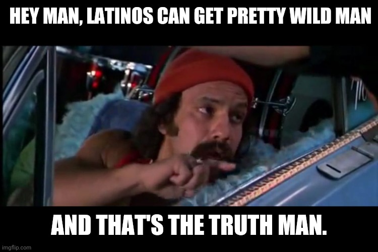 Up in smoke | HEY MAN, LATINOS CAN GET PRETTY WILD MAN AND THAT'S THE TRUTH MAN. | image tagged in up in smoke | made w/ Imgflip meme maker