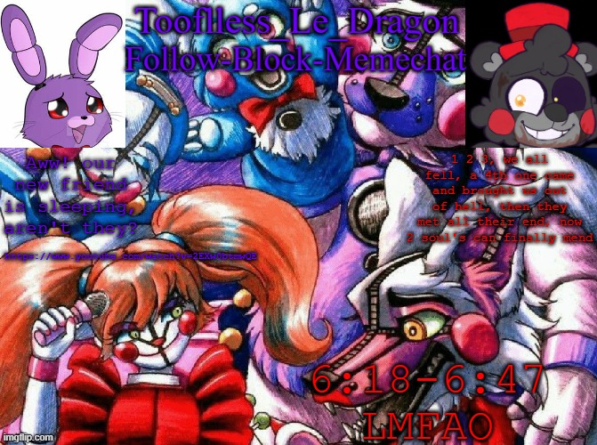 I CAN'T- | https://www.youtube.com/watch?v=2EXw0btmwQE; 6:18-6:47 LMFAO | image tagged in tooflless's fnaf template | made w/ Imgflip meme maker