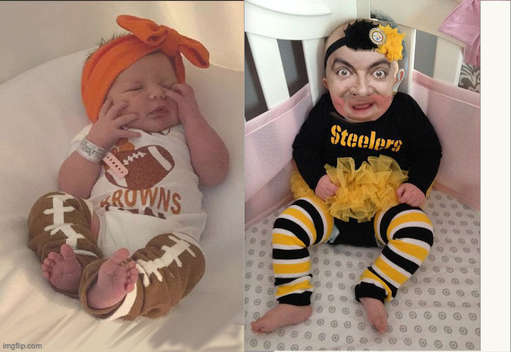How Adorable! | image tagged in cleveland browns,steelers,pittsburgh steelers,football,nfl,rivals | made w/ Imgflip meme maker