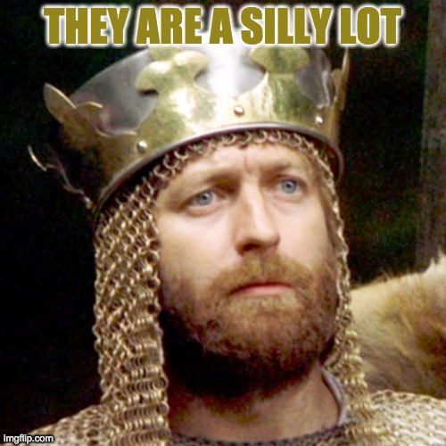 King Arthur | THEY ARE A SILLY LOT | image tagged in king arthur | made w/ Imgflip meme maker