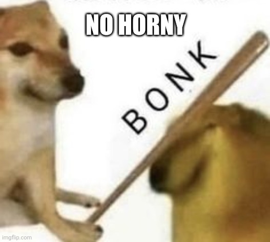 Bonk | NO HORNY | image tagged in bonk | made w/ Imgflip meme maker