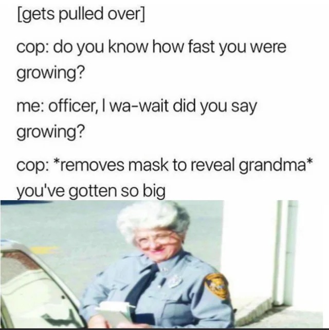 Grandma Cop Blank Meme Template