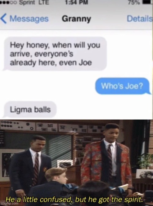 image tagged in fresh prince he a little confused but he got the spirit,memes | made w/ Imgflip meme maker