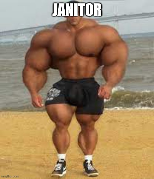Extremely Strong Guy | JANITOR | image tagged in extremely strong guy | made w/ Imgflip meme maker