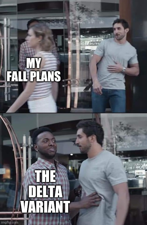 My fall plans | MY FALL PLANS; THE DELTA VARIANT | image tagged in black guy stopping | made w/ Imgflip meme maker