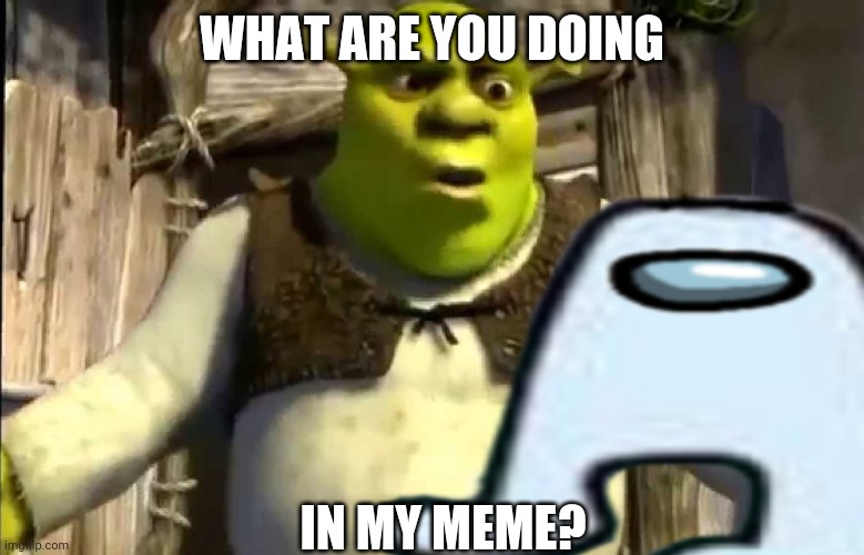 Huh |  WHAT ARE YOU DOING; IN MY MEME? | image tagged in amogus | made w/ Imgflip meme maker