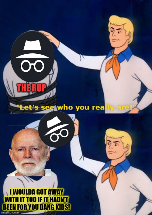 Why does the RUP need that "Incognito" mask... | THE RUP; I WOULDA GOT AWAY WITH IT TOO IF IT HADN'T BEEN FOR YOU DANG KIDS! | image tagged in lets see who you really are,whos that masked man,haven't we suffered enough,four more beers,vote pepe party | made w/ Imgflip meme maker