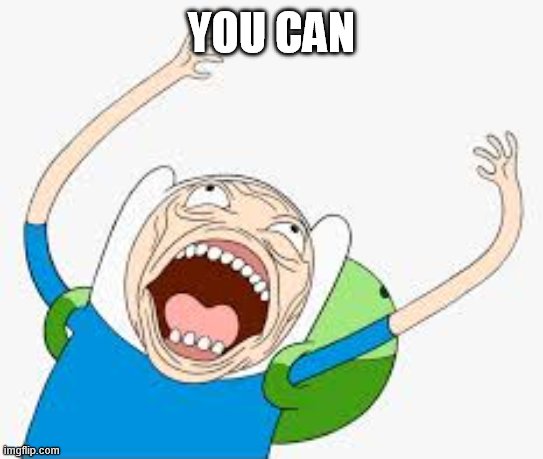 Finn yells | YOU CAN'T | image tagged in finn yells | made w/ Imgflip meme maker