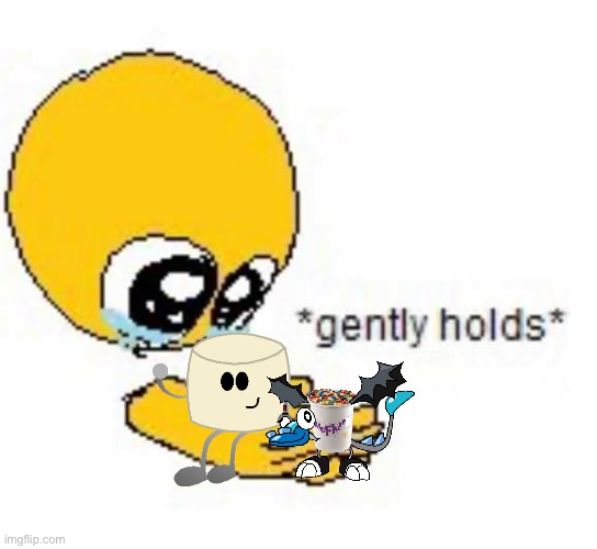 My creations.. Mixmellow and Mcflurr | image tagged in gently holds emoji | made w/ Imgflip meme maker