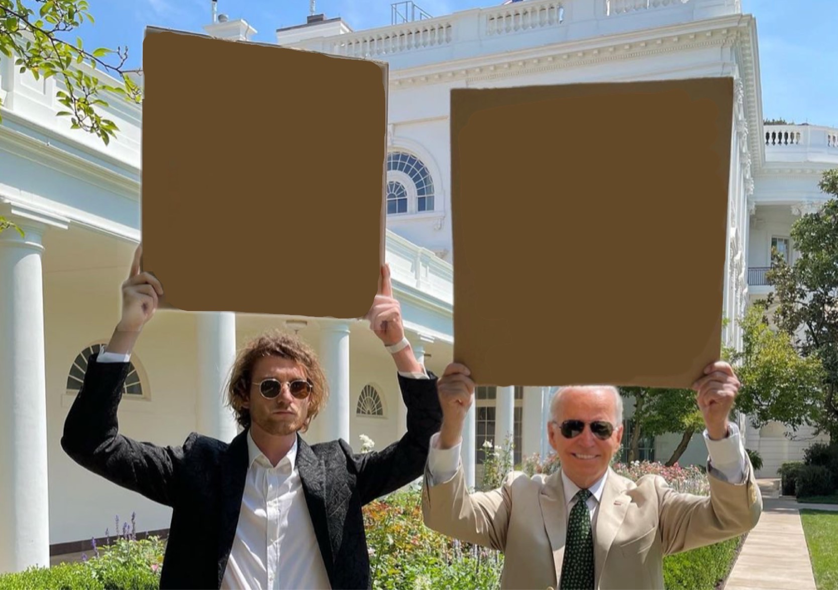 High Quality Biden holding sign Blank Meme Template