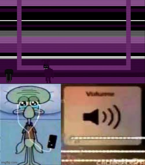 cry about it | image tagged in fnaf3 shadow bonnie mini game,squidward listing to music | made w/ Imgflip meme maker