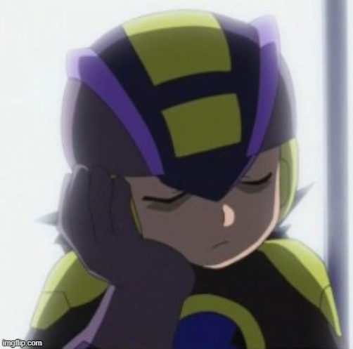 Dark MegaMan.EXE Bored Face | image tagged in dark megaman exe bored face | made w/ Imgflip meme maker