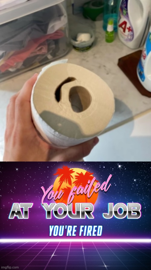 What the... | image tagged in you failed at your job you're fired,funny,memes,funny memes,you had one job,toilet paper | made w/ Imgflip meme maker