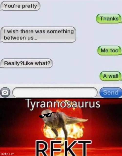 Ohhhhhhhhhhhh! | image tagged in tyrannosaurus rekt,funny memes,oh wow are you actually reading these tags,lol,funny texts | made w/ Imgflip meme maker