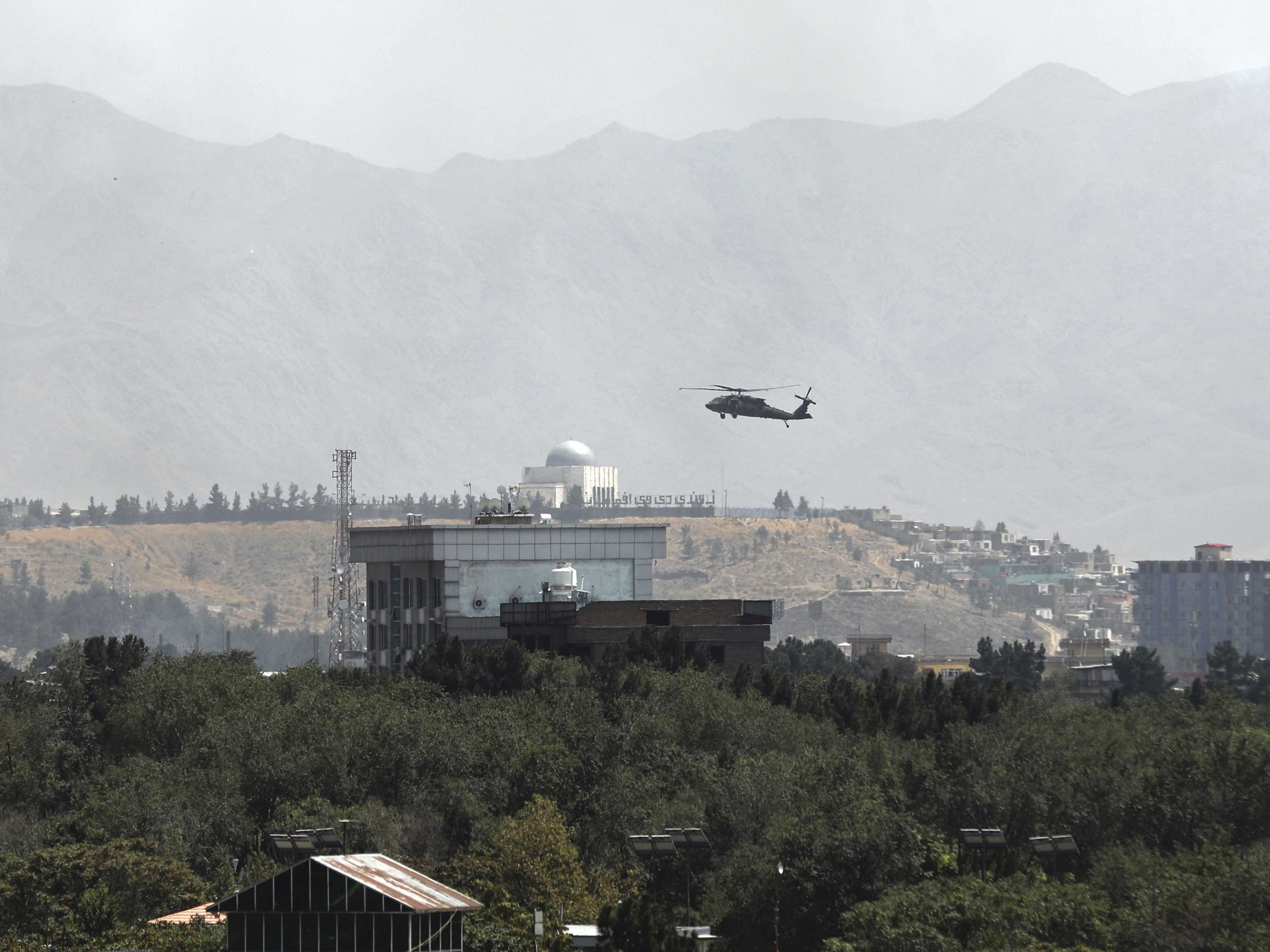 Helicopter Over US Embassy in Kabul Blank Meme Template