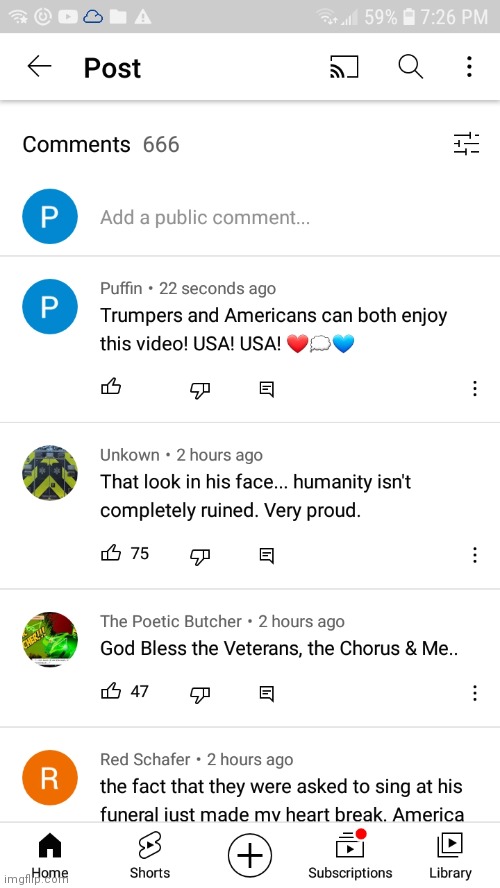 666th comment | image tagged in trumpers and americans | made w/ Imgflip meme maker