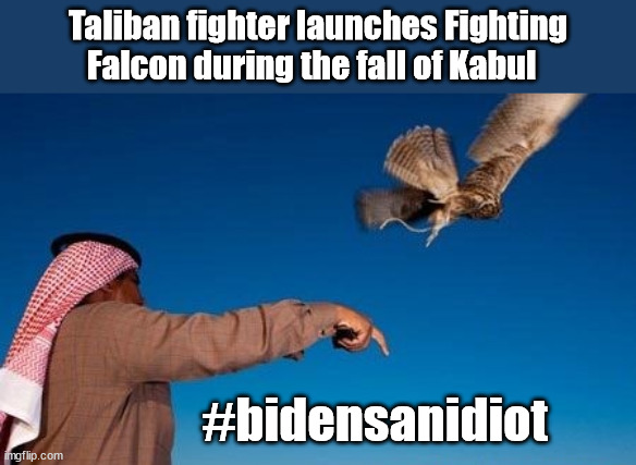 Another 'Thanks Joe' moment | Taliban fighter launches Fighting Falcon during the fall of Kabul; #bidensanidiot | image tagged in afghanistan,joe biden,usa | made w/ Imgflip meme maker