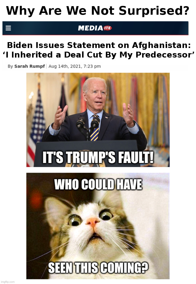Joe Biden: "Afghanistan Debacle? It's Trump's Fault!" | image tagged in afghanistan,taliban,terrorists,biden,basement,ice cream | made w/ Imgflip meme maker