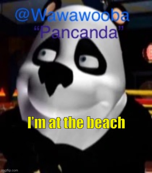 Might be on less for this week idk | I’m at the beach | image tagged in wawa s pancanda template | made w/ Imgflip meme maker