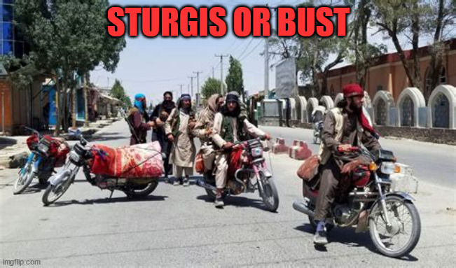 Sturgis or bust | STURGIS OR BUST | image tagged in taliban | made w/ Imgflip meme maker