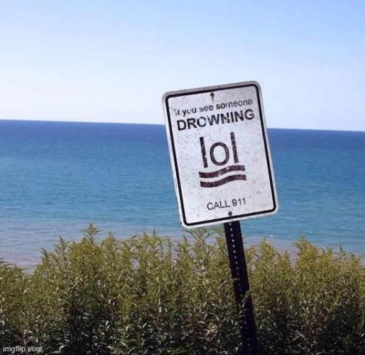 why | image tagged in if u see someone drowning lol | made w/ Imgflip meme maker
