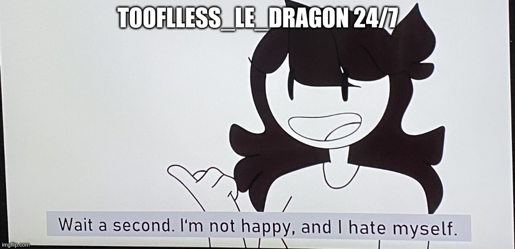 you know this is true | TOOFLLESS_LE_DRAGON 24/7 | image tagged in i m not happy and i hate myself | made w/ Imgflip meme maker