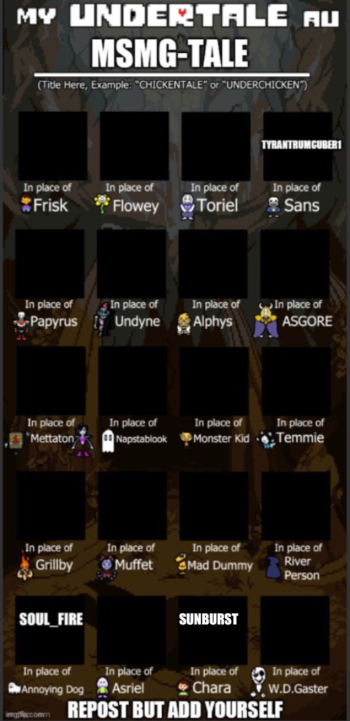I took Chara because that’s my real name. | SUNBURST | made w/ Imgflip meme maker