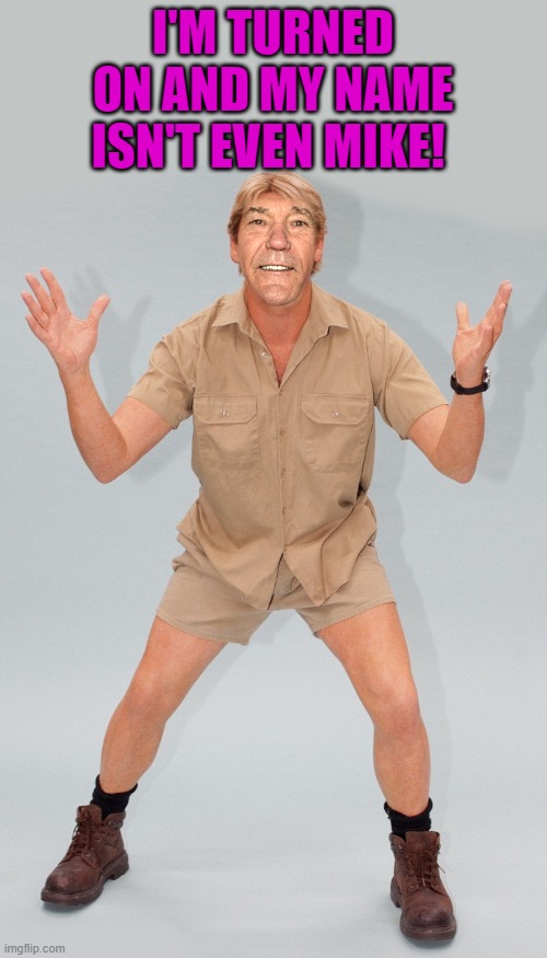 kewlew | I'M TURNED ON AND MY NAME ISN'T EVEN MIKE! | image tagged in kewlew | made w/ Imgflip meme maker