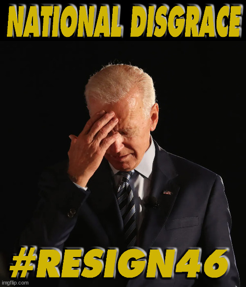 Embarassment to our nation | image tagged in resignation,joe biden | made w/ Imgflip meme maker