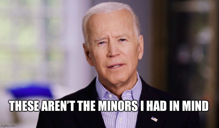 Joe Biden 2020 | THESE AREN’T THE MINORS I HAD IN MIND | image tagged in joe biden 2020 | made w/ Imgflip meme maker