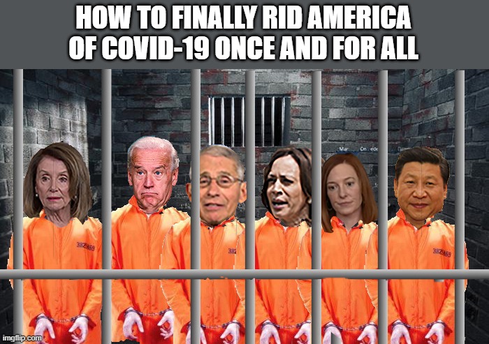 Throw Hunter Biden, Gretchen Whitmer, the Obamas, the Clintons, and Newsom in there too. | HOW TO FINALLY RID AMERICA OF COVID-19 ONCE AND FOR ALL | image tagged in covid-19,coronavirus,china,democrats,memes,politics | made w/ Imgflip meme maker