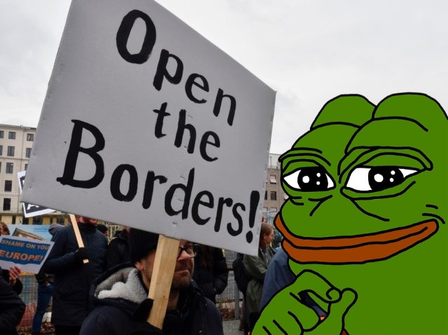 High Quality Pepe open borders Blank Meme Template