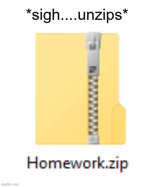 Sigh *unzips* | *sigh....unzips* | image tagged in zipper,sex jokes,innuendo,homework | made w/ Imgflip meme maker