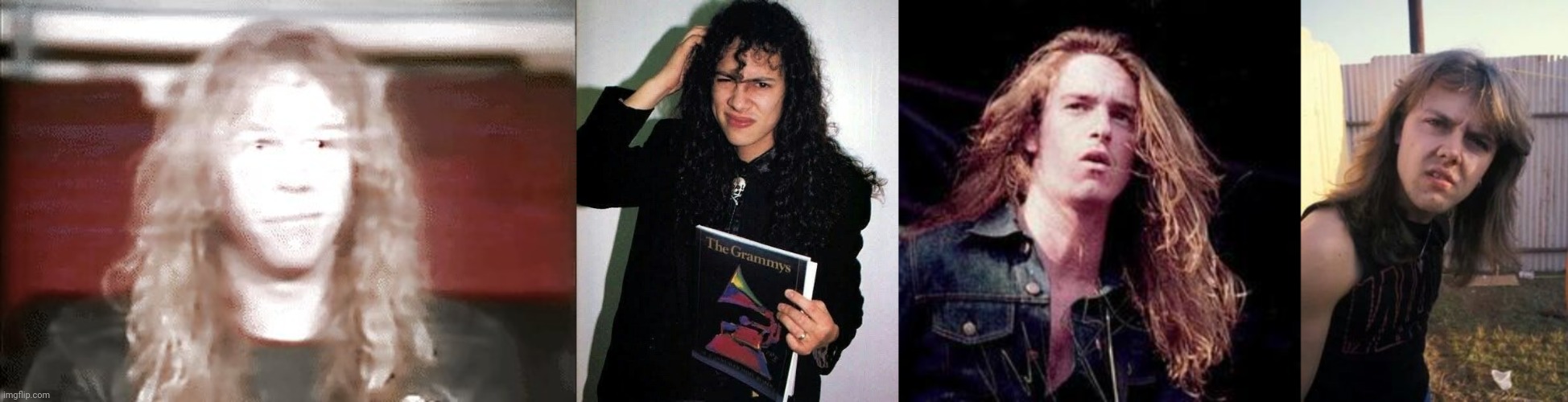 Confused 1984 Metallica | image tagged in metallica,confused,james hetfield,kirk hammett,cliff burton,lars urlich | made w/ Imgflip meme maker