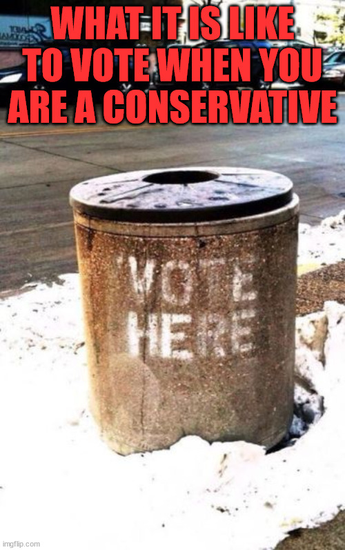 When you live in states when Corrupt AG's | WHAT IT IS LIKE TO VOTE WHEN YOU ARE A CONSERVATIVE | image tagged in conservatives | made w/ Imgflip meme maker