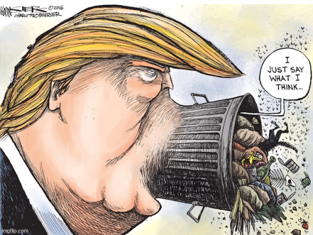 Spewing garbage | image tagged in trump garbage,maga garbage | made w/ Imgflip meme maker