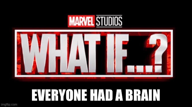 What if | EVERYONE HAD A BRAIN | image tagged in what if | made w/ Imgflip meme maker